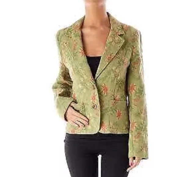 CAbi #165 Brocade Floral BlGreen Orange - Picture 5 of 5